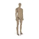 Maniquí masculino móvil en color piel para vestimenta de museo, rostro realista con maquillaje, ajustable, pose YM30+MH320.