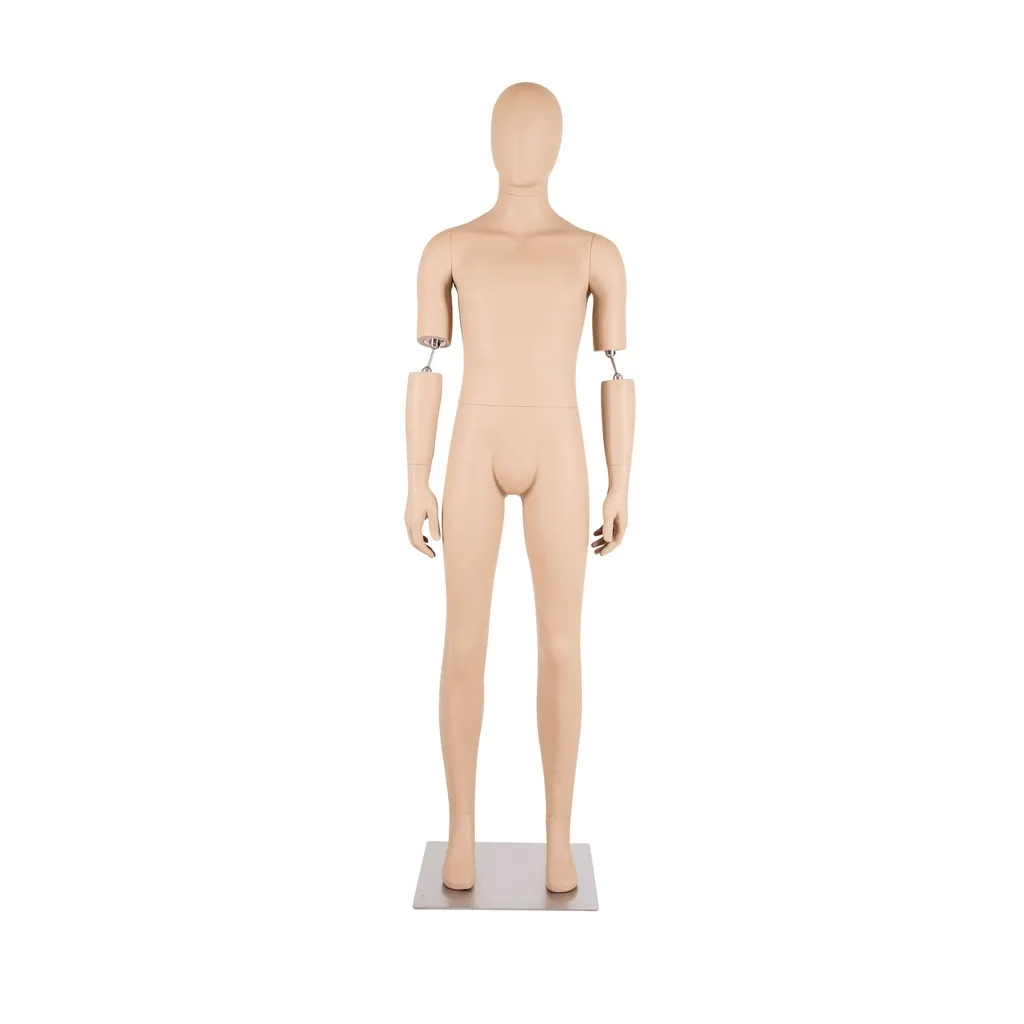 Museum mannequin, male, abstract head, adjustable, skin color, pose YM33+MH301