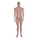 Museum mannequin, male, realistic head with make-up, adjustable, skin color, pose YM40