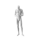 Realistic mannequin, male, urban style, matt white, standing pose 304