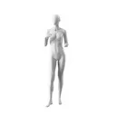 Realistic mannequin, female, urban style, matt white, standing pose 008