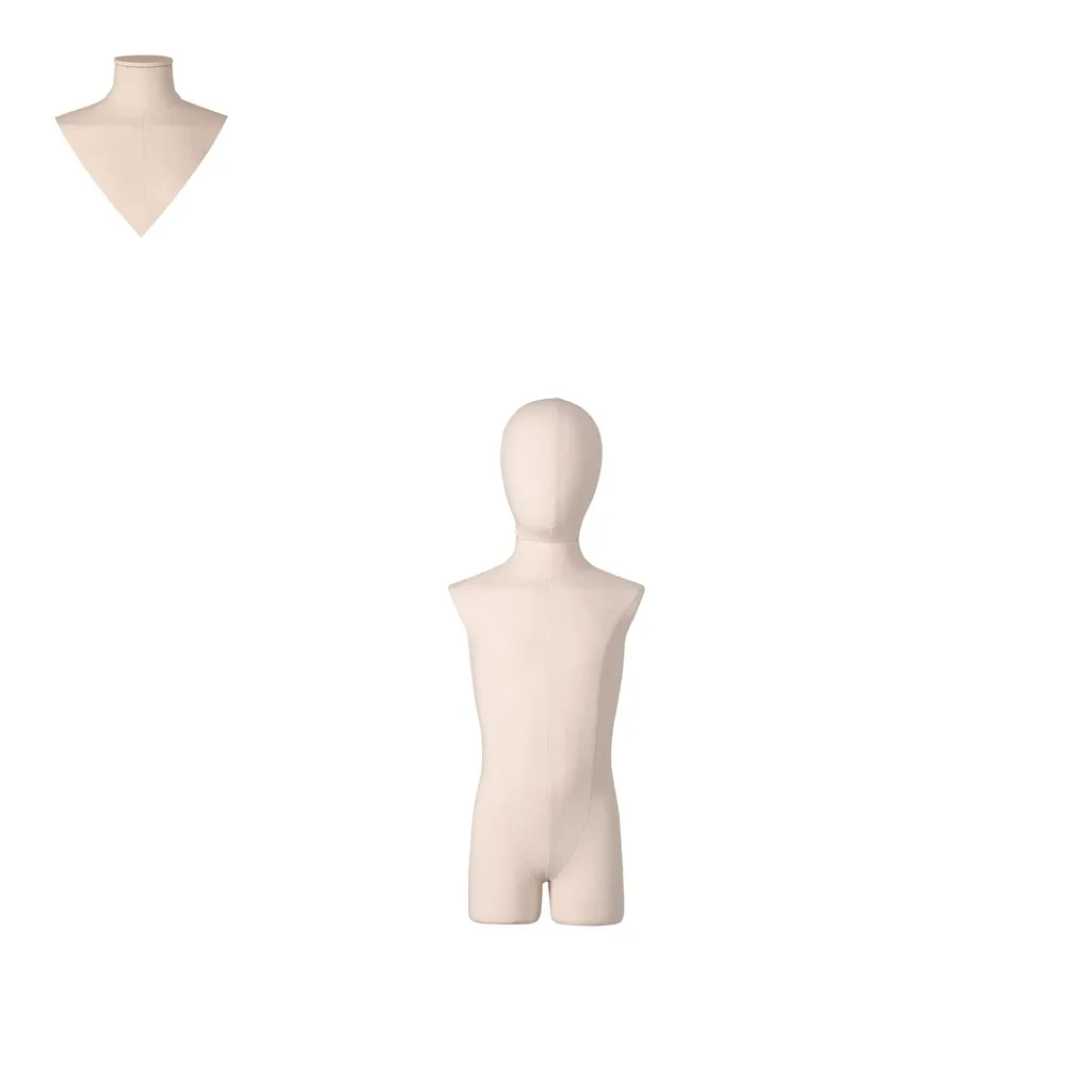 Aanpasbare kinder couture torso met benen, overtrokken met stof naar keuze, verschillende leeftijden