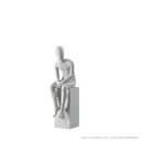 Abstract grey child mannequin, with abstract head, 10 years, glass base, pose C211