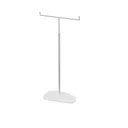 Adjustable T-stand, for displaying (hand)bags, scarves, and jewelry, white metal