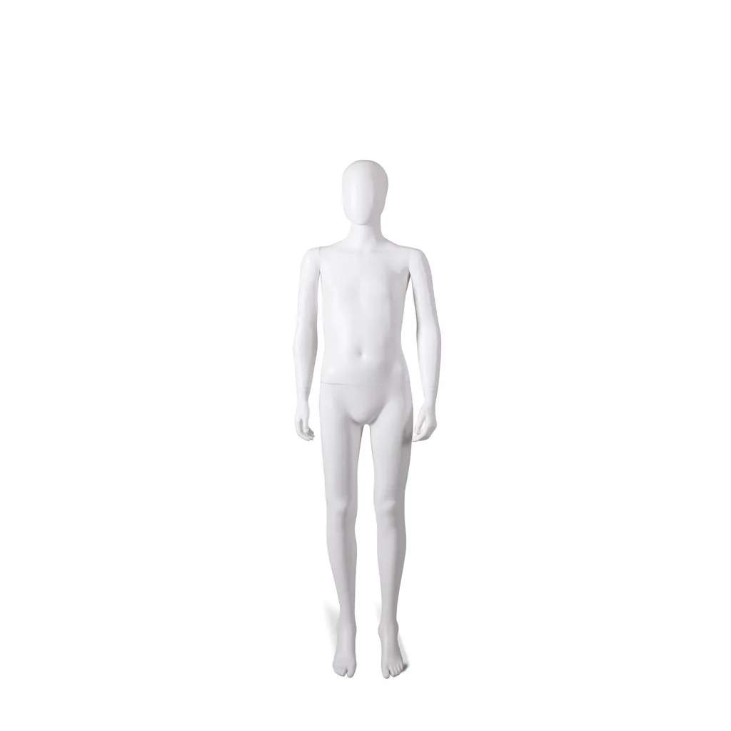 Cheap mannequin, child, 12 year, detachable head, white mat colour, standing pose 24