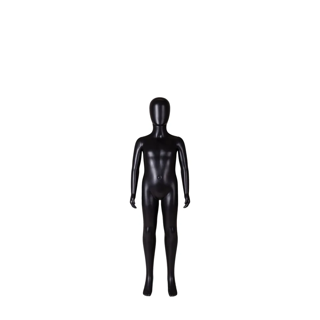 Cheap mannequin, child, 8 year, detachable head, black mat colour, standing pose 23