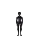 Cheap mannequin, child, 8 year, detachable head, black mat colour, standing pose 23