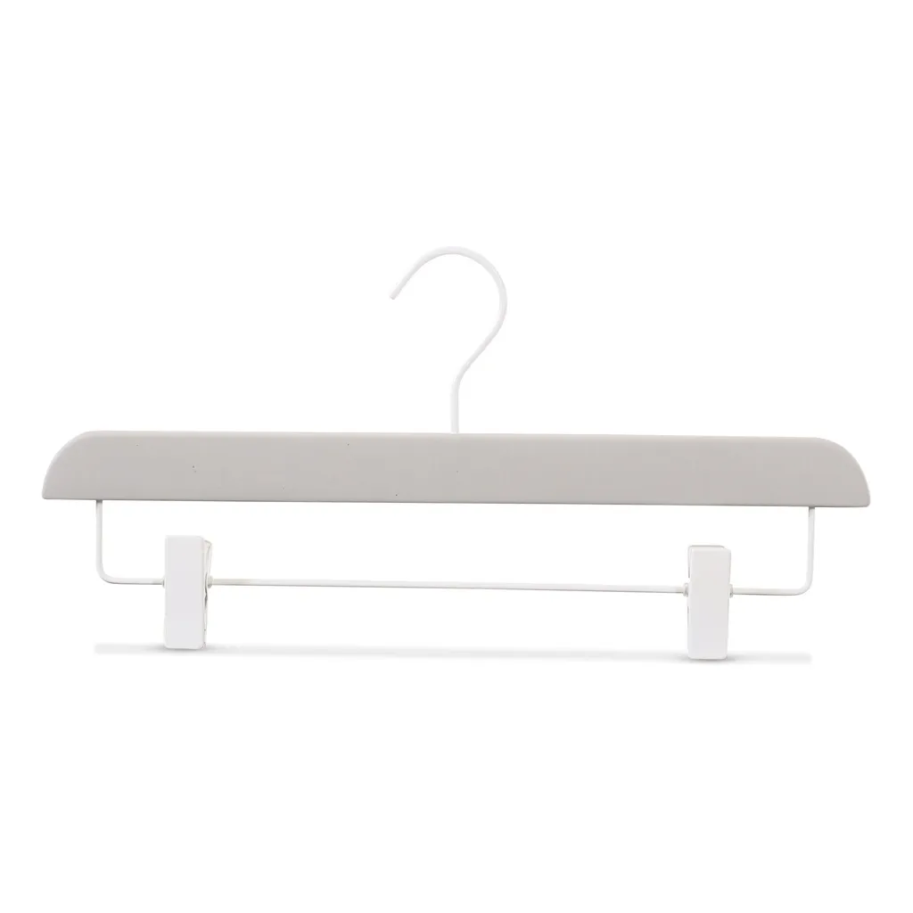 Cloth hanger, lotus wood, grey rubber - caja de 100 unid.