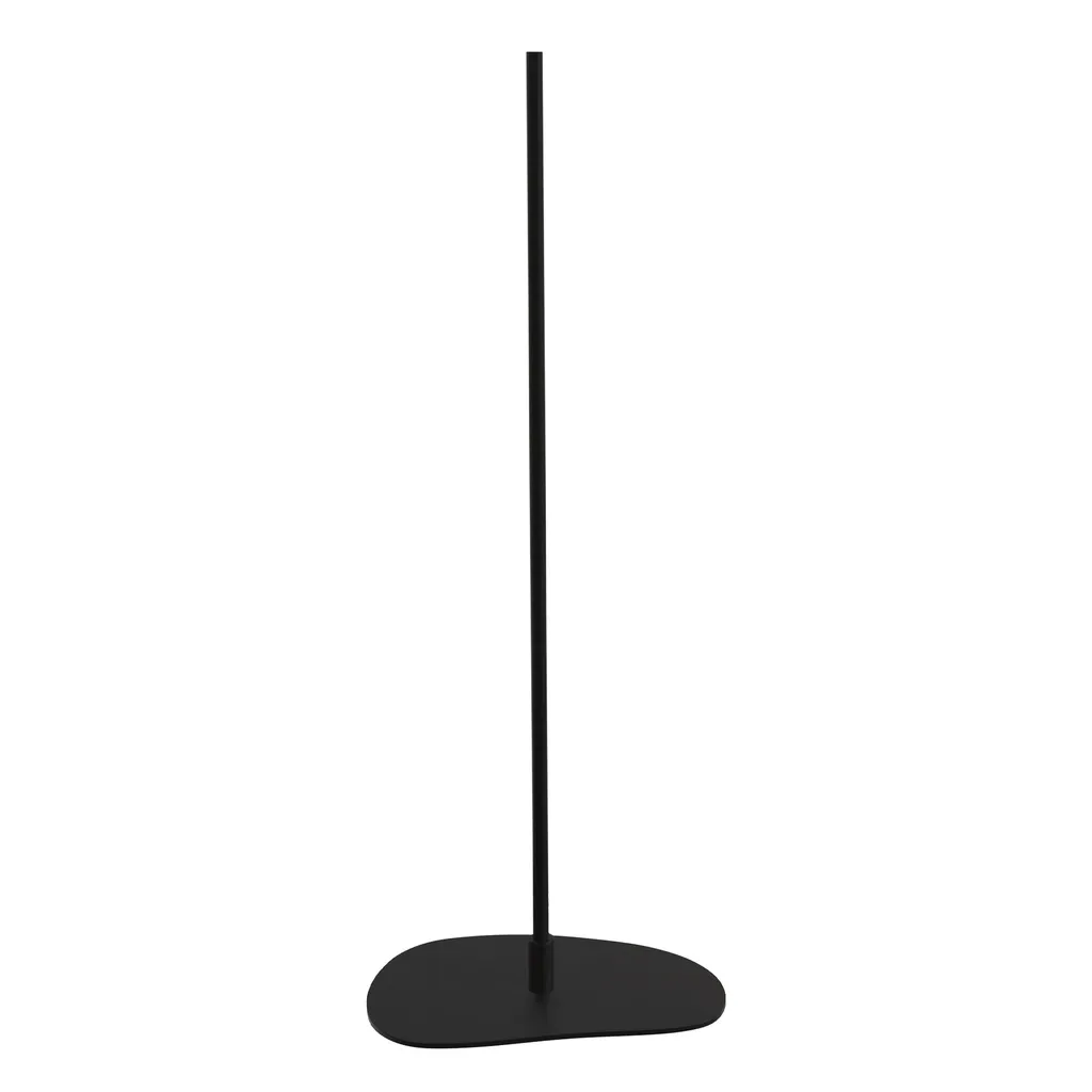 Bust stand with central connection, 110 cm, organic pebble-shaped base plate, powder-coated black