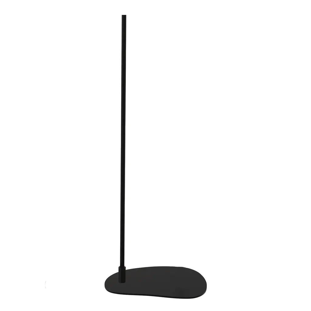 Bust stand with central connection, 110 cm, organic pebble-shaped base plate, powder-coated black