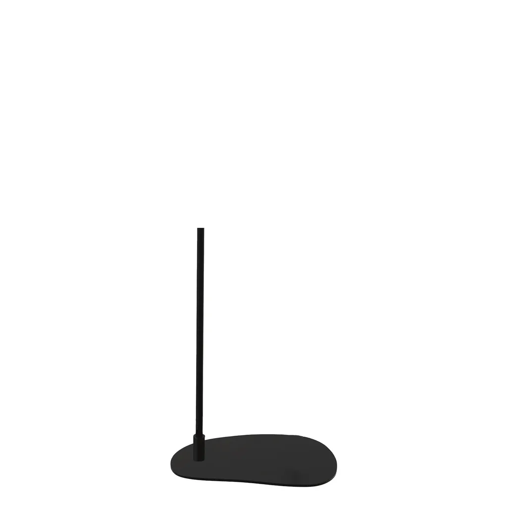 Bust stand with central connection, 55 cm, organic pebble-shaped base plate, powder-coated black