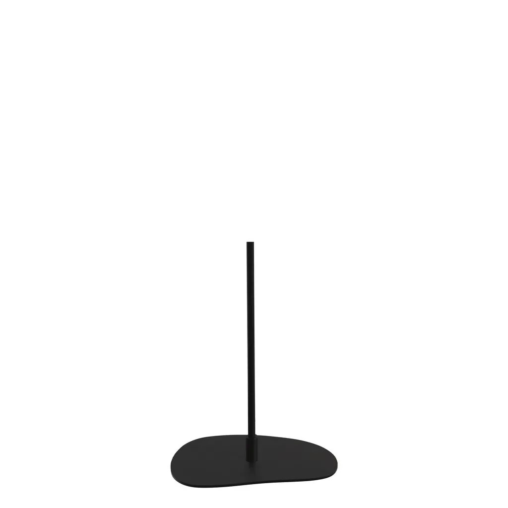 Bust stand with central connection, 55 cm, organic pebble-shaped base plate, powder-coated black