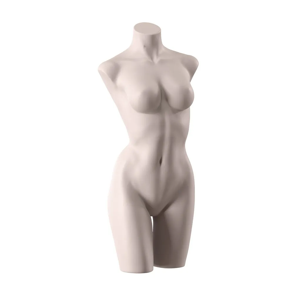 Torso de lencería, dama, copa C, color piel nude, pose 004