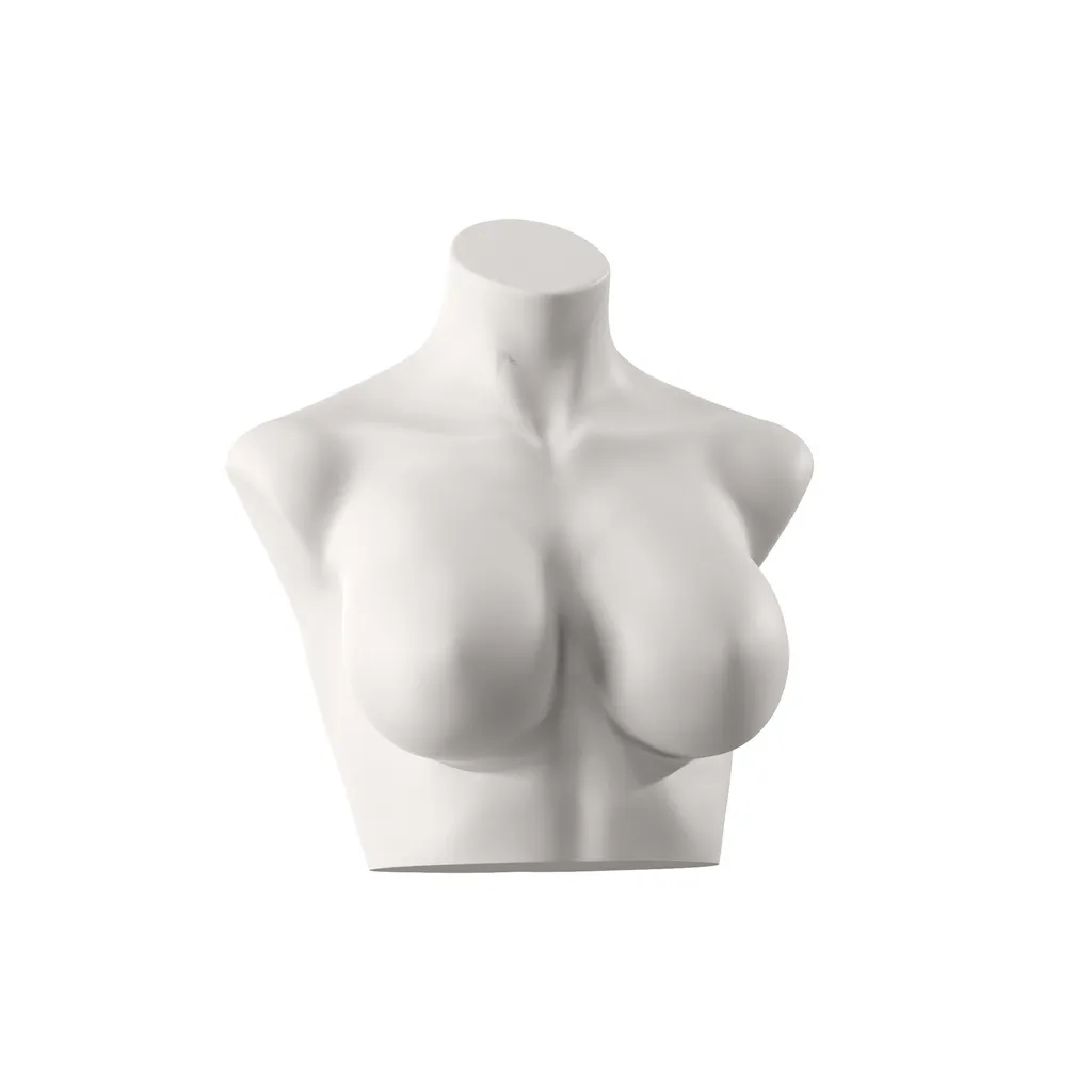 Torso de lencería, dama, copa D, blanco cálido, pose 103