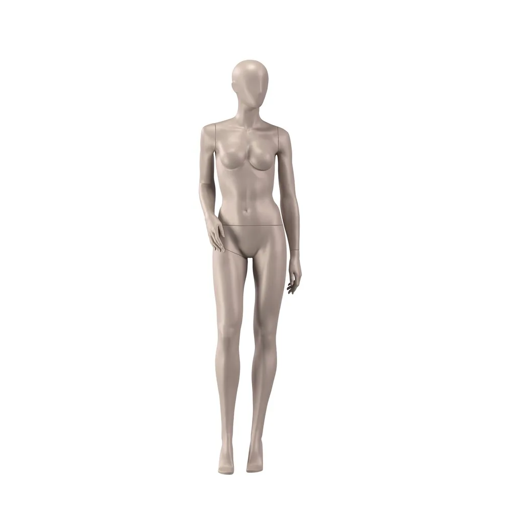 Underwear mannequin, female, B-cup, bronze metallic skin color mat, standing pose 02B