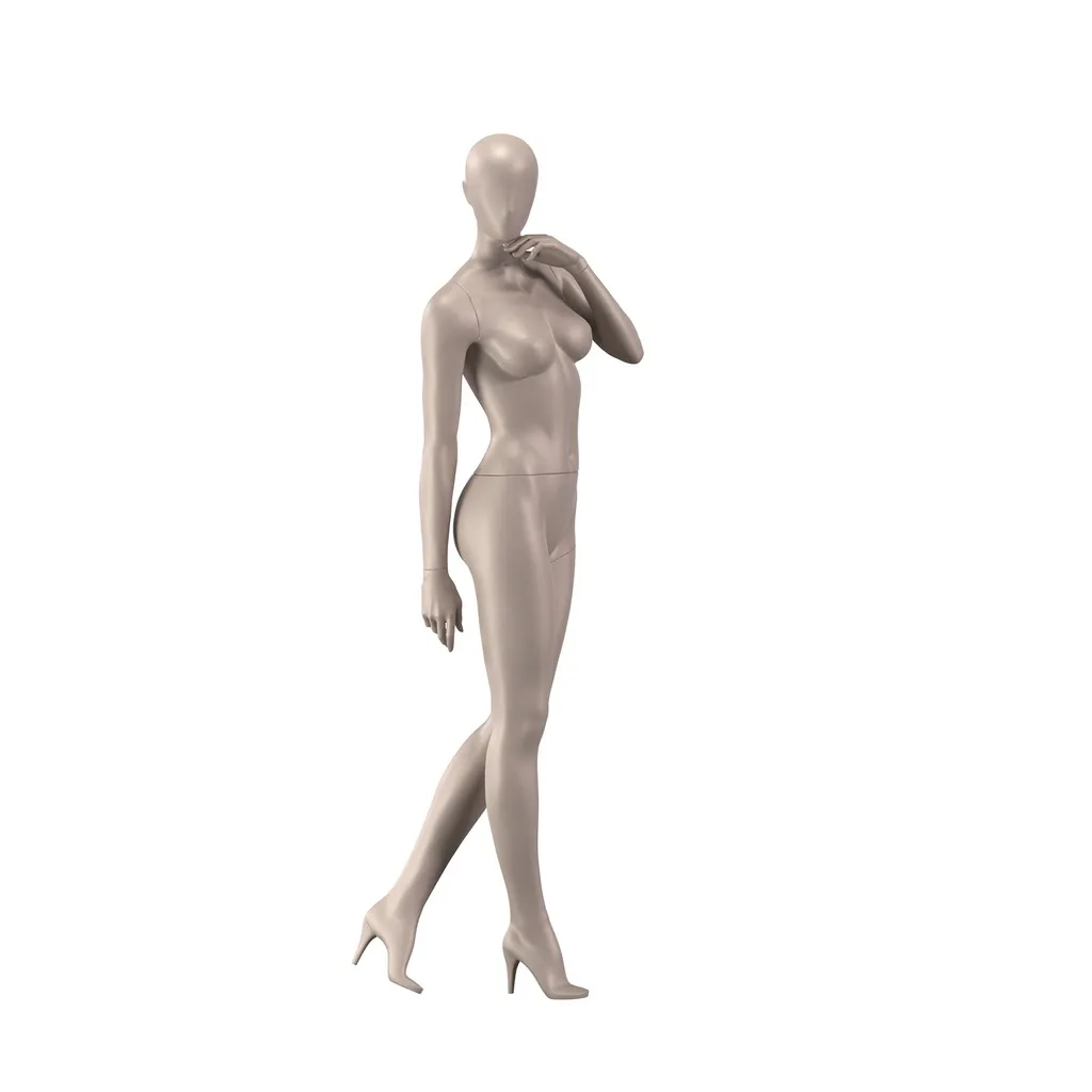 Mannequin Dessous Dame, B-Cup, metallische Hautfarbe, stehende Pose 04B

