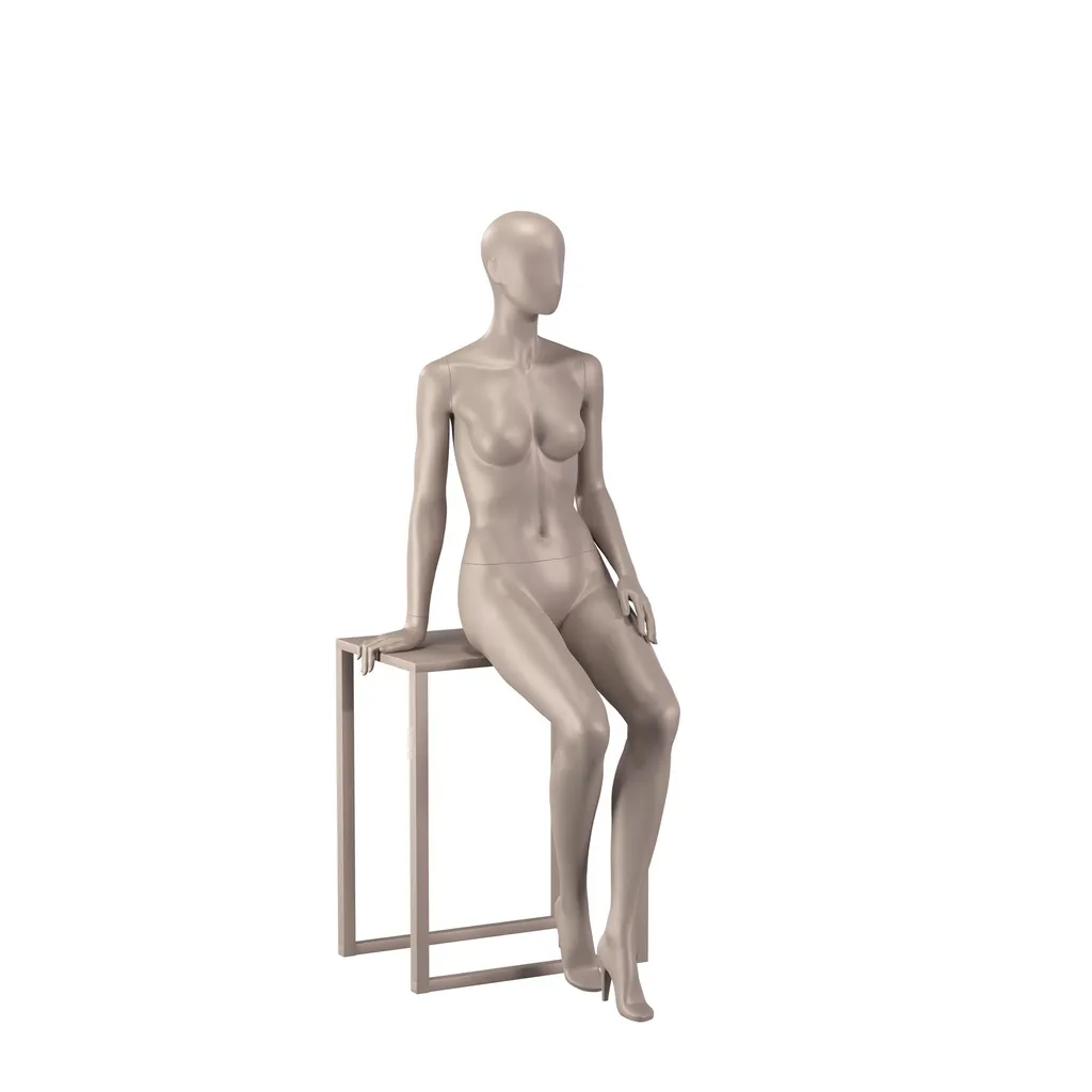 Underwear mannequin, female, B-cup, bronze metallic skin color mat, standing pose 10B