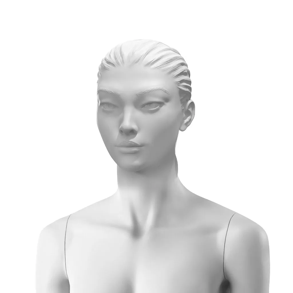 Female sculpted head, bio-resin, white matt