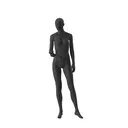 Black mannequin, female, urban style, abstract head, standing pose 012