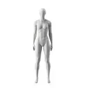 Sport mannequin, female, grey, abstract head, standing pose 01