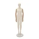 Female mannequin with wooden arms, white