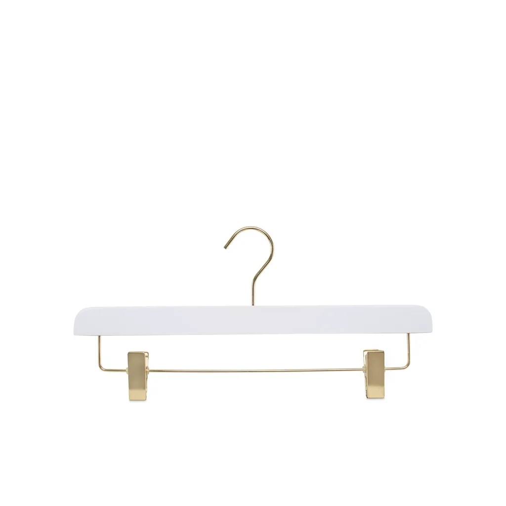 Cloth hanger for skirts,white with gold hook - Caja von 50 Unids.