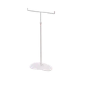 Adjustable T-stand, for displaying (hand)bags, scarves, and jewelry, white metal