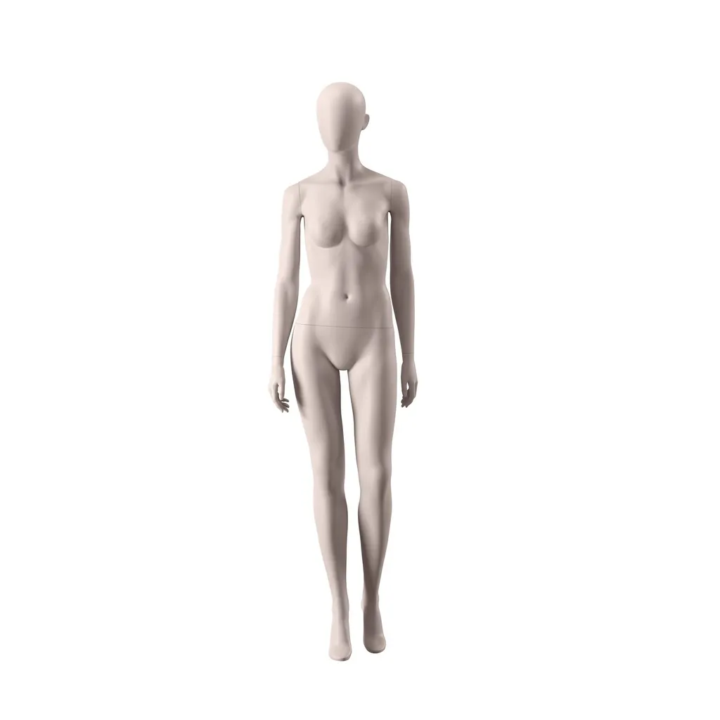 Ecologische dames mannequin, huidskleur, ballonhoofd, pose 003