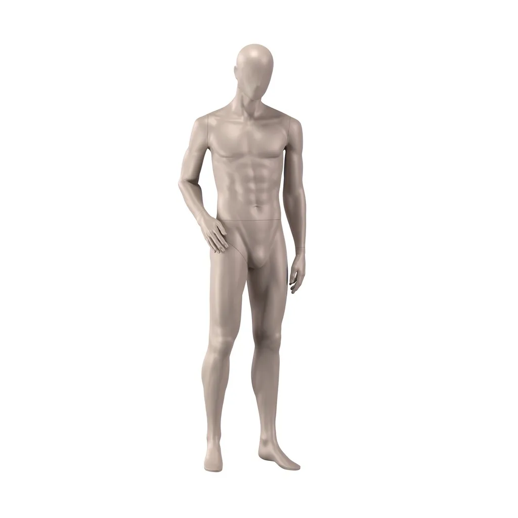 Maniquí para lencería hombre, color de piel metálico, postura de pie 51