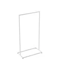 Heavy duty clothing rack, short model, for long coats and jackets, square metal tube, white matt