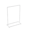 Heavy duty clothing rack, short model, for long dresses, square metal tube, white matt