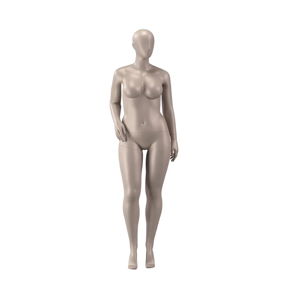 Mannequin Dessous Dame, Vollschlankes Modell, D Cup, metallische Hautfarbe, stehende Pose 20D