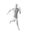 Sprinting sport mannequin, male, grey, abstract head, standing pose 305