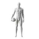 Soccer sport mannequin, male, grey, abstract head, standing pose 309