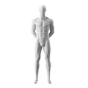 Sport mannequin, male, grey, abstract head, standing pose 310