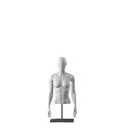 Sport bust without legs, female, grey, metal base, abstract head, pose 251