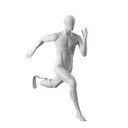 Maniquí de deporte con prótesis de pierna corriendo, hombre, gris, cabeza abstracta, postura de pie 405