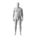 Maniquí de deporte talla grande, hombre, gris, cabeza abstracta, postura de pie 351