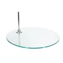 Round base, glass, 28 cm, welded footpin distance 6 cm