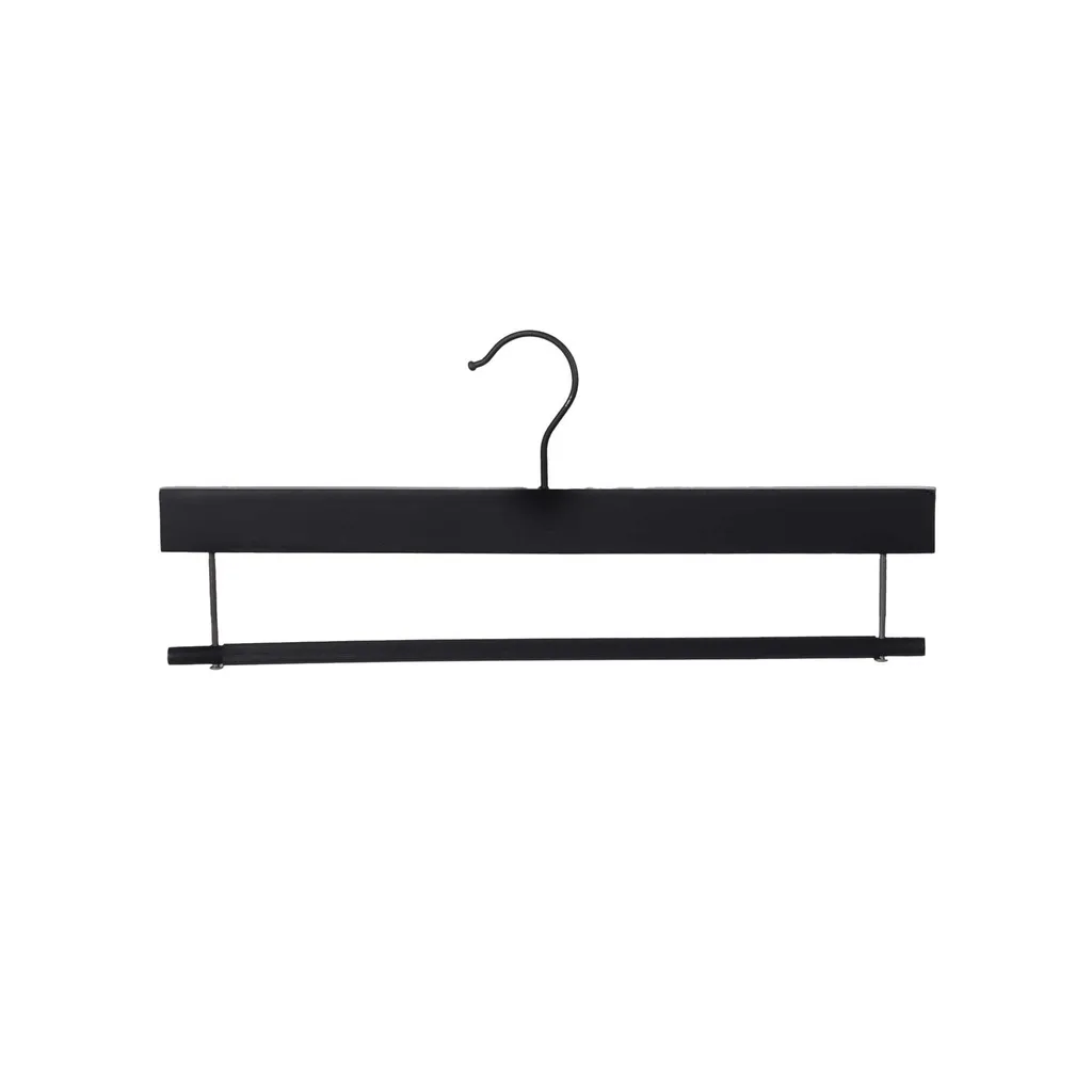 Percha negra de tacto suave para pantalones/faldas, 36 cm de ancho, gancho de níquel - caja de 100 unidades.