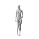 Mannequin femme, tête de ballon abstraite, robe taille 38EU, blanc mat, pose debout 09