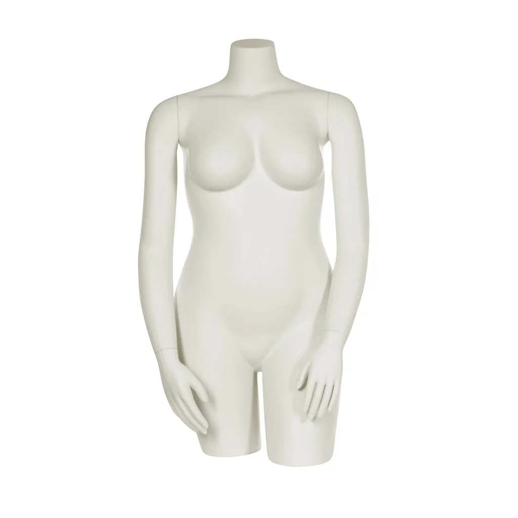 Plus size female bust, headless, milkwhite