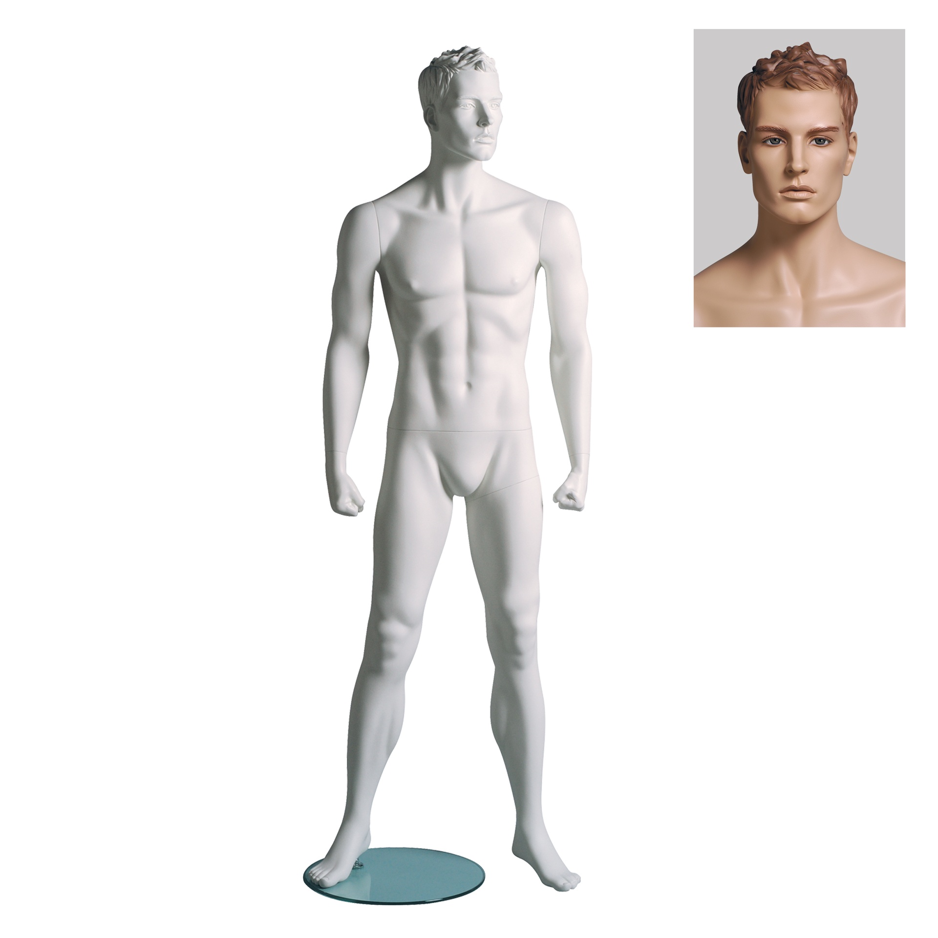 Mannequin homme aux cheveux sculptés, All Sports