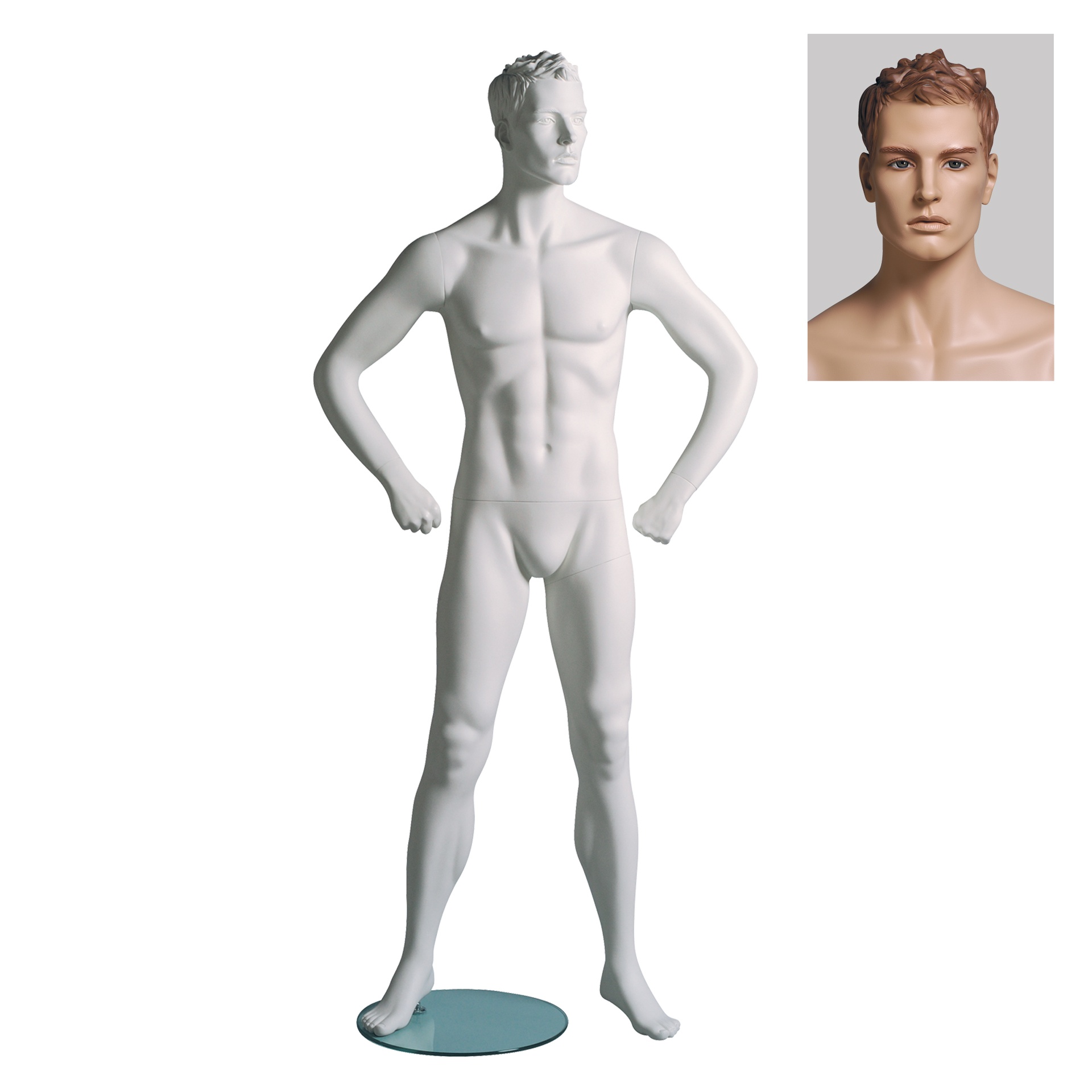 Mannequin homme aux cheveux sculptés, All Sports