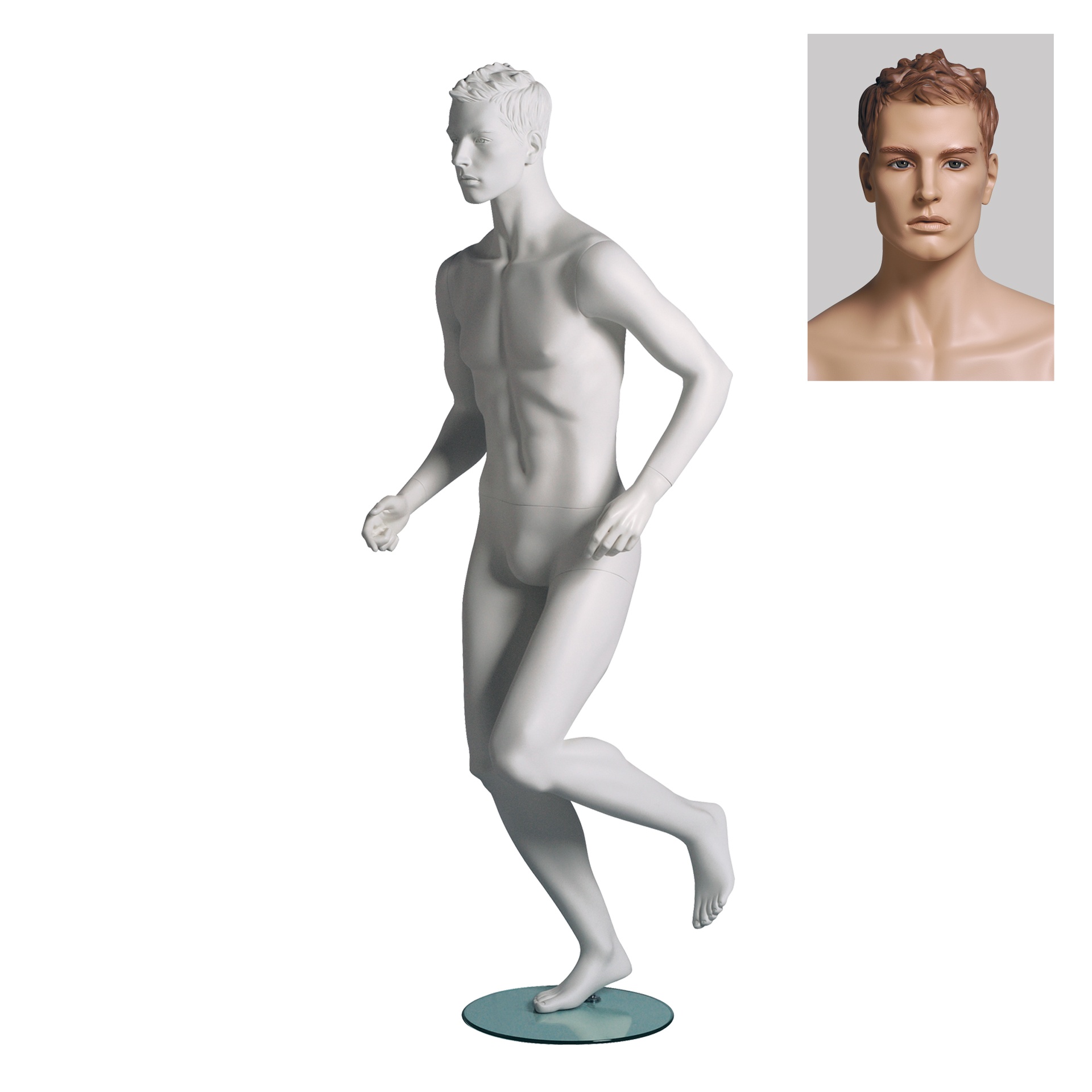 Mannequin homme aux cheveux sculptés, All Sports