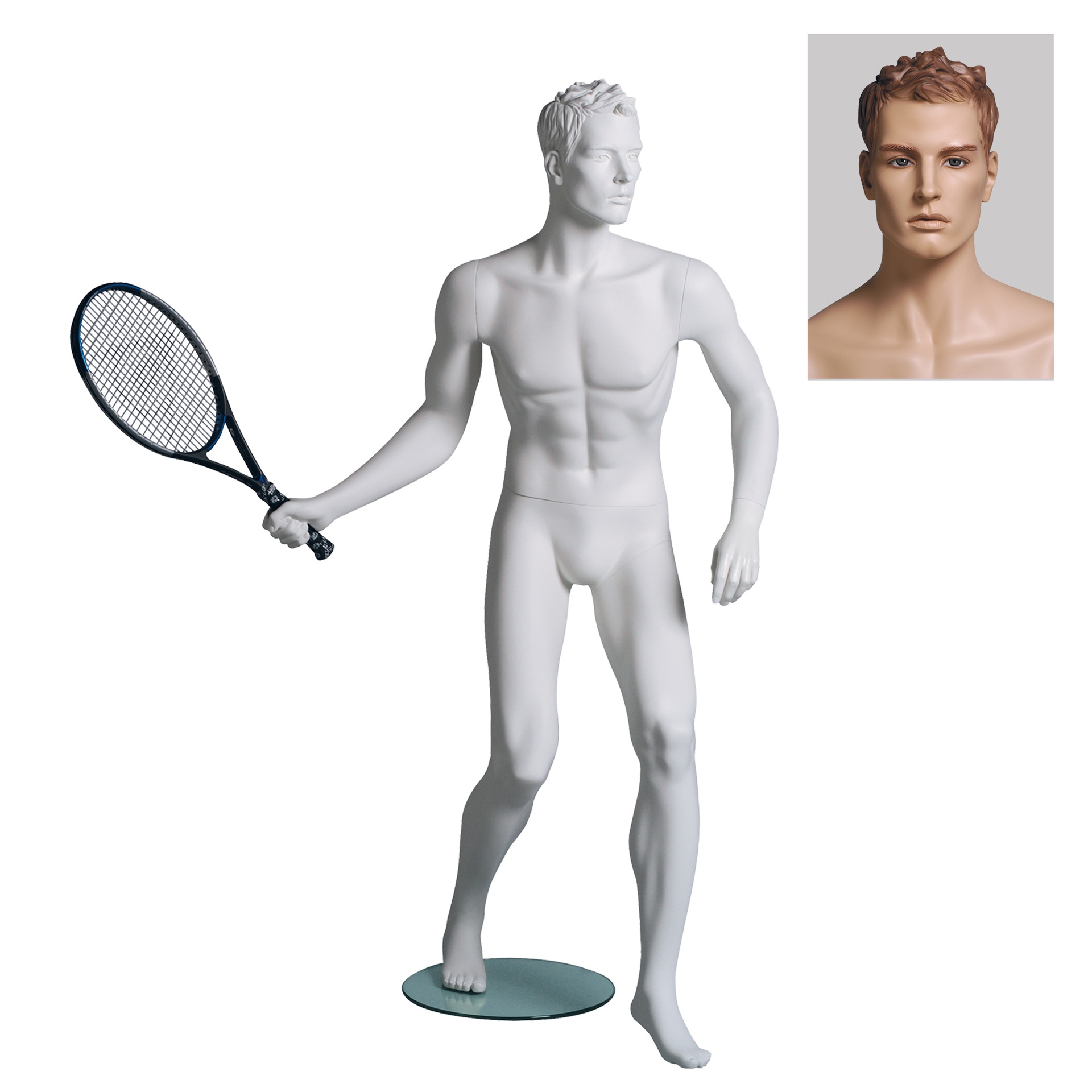 Mannequin homme aux cheveux sculptés, All Sports