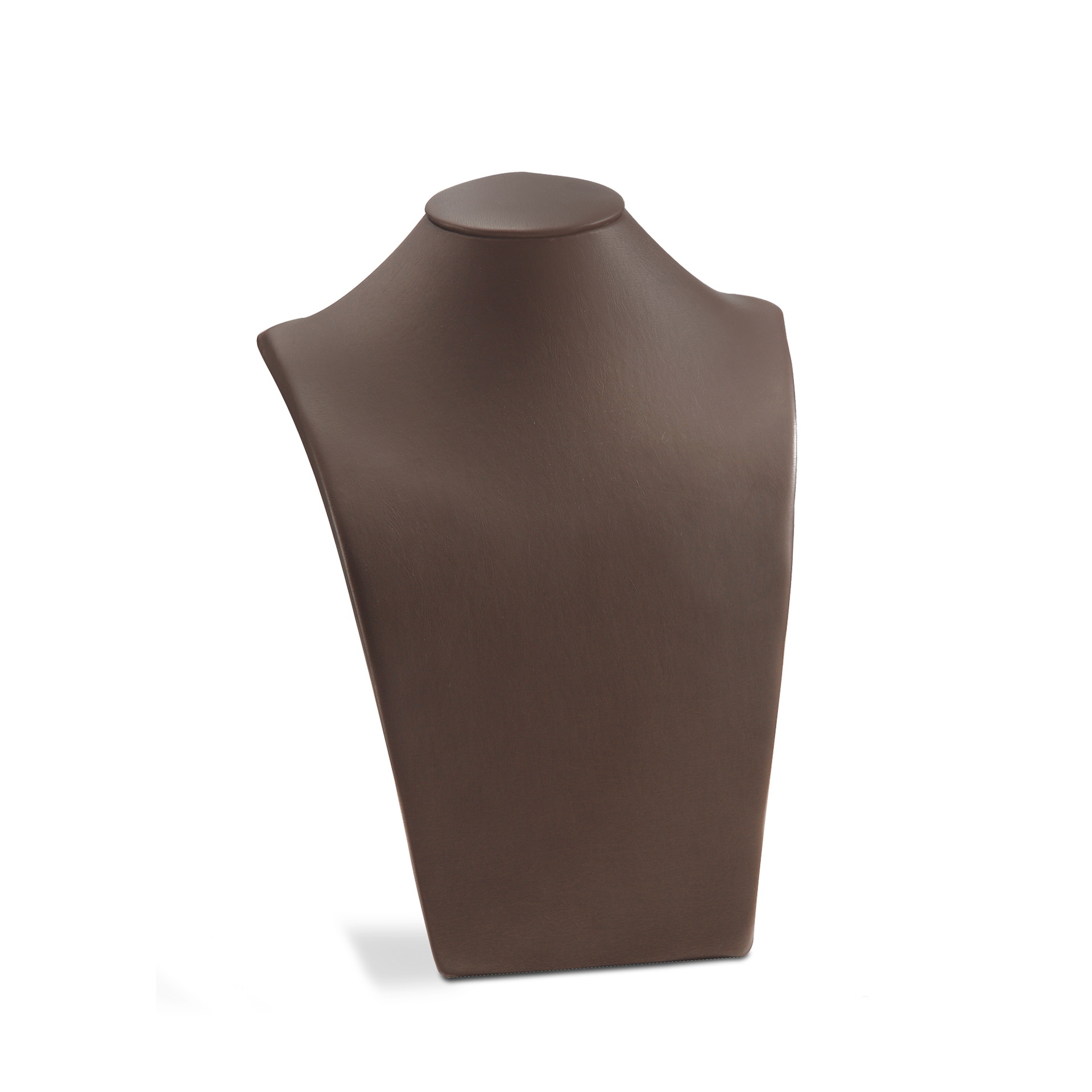 Présentoir collier, cuir artificiel brun chocolat