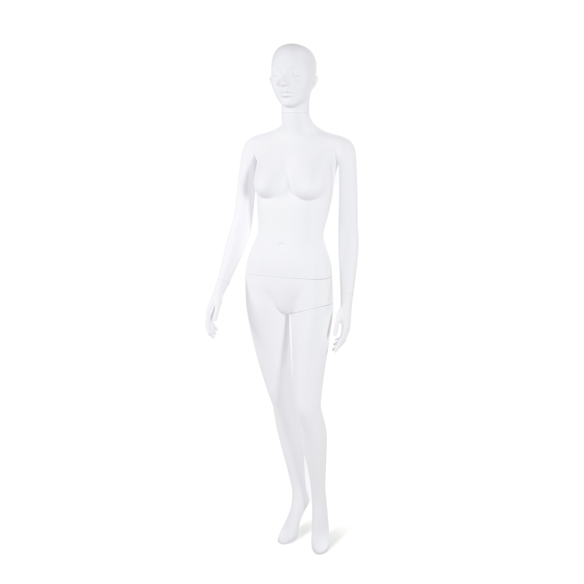 Onbreekbare heren mannequin, semi-abstract hoofd, recycleerbare mannequin uit ABS plastic, wit mat, pose 37