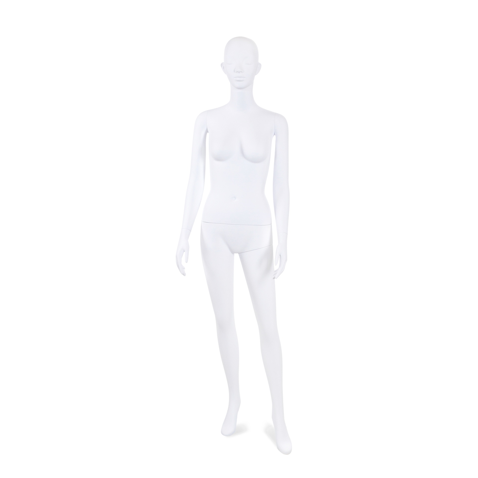 Mannequin homme incassable, tête semi-abstraite, mannequin recyclable en plastique ABS, blanc mat, pose 42