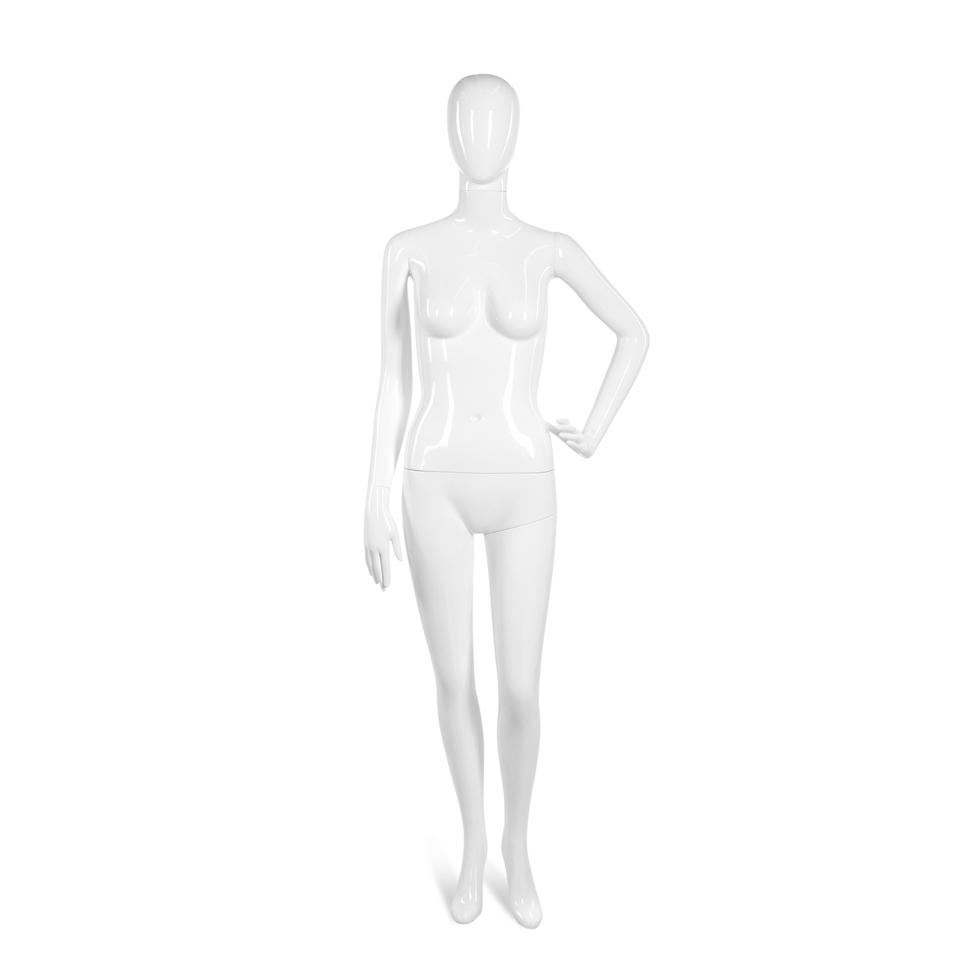 Mannequin femme abstrait, blanc brillant